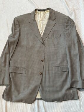 Samuelsohn beige Glen Plaid Sport Coat